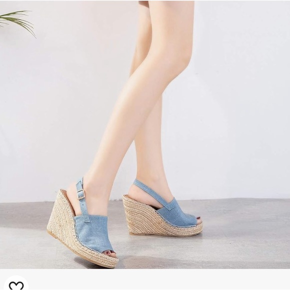 Ulite women’s size 40 peep toe wedge sandals - Picture 3 of 11